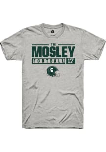 Tre Mosley  Michigan State Spartans Ash Rally NIL Stacked Box Short Sleeve T Shirt
