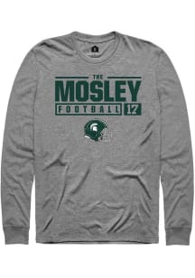 Tre Mosley  Michigan State Spartans Grey Rally NIL Stacked Box Long Sleeve T Shirt