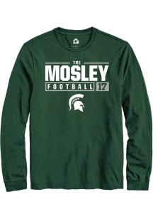 Tre Mosley  Michigan State Spartans Green Rally NIL Stacked Box Long Sleeve T Shirt