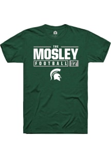 Tre Mosley  Michigan State Spartans Green Rally NIL Stacked Box Short Sleeve T Shirt