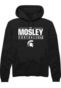 Tre Mosley  Rally Michigan State Spartans Mens Black NIL Stacked Box Long Sleeve Hoodie