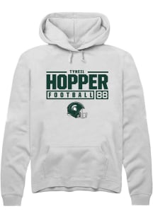 Tyneil Hooper  Rally Michigan State Spartans Mens White NIL Stacked Box Long Sleeve Hoodie