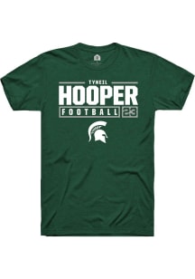 Tyneil Hooper  Michigan State Spartans Green Rally NIL Stacked Box Short Sleeve T Shirt