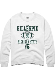 Zachary Gillespie  Rally Michigan State Spartans Mens White NIL Sport Icon Long Sleeve Crew Swea..