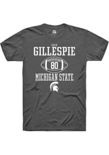 Zachary Gillespie  Michigan State Spartans Dark Grey Rally NIL Sport Icon Short Sleeve T Shirt