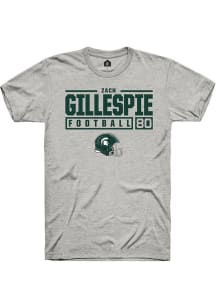 Zachary Gillespie  Michigan State Spartans Ash Rally NIL Stacked Box Short Sleeve T Shirt