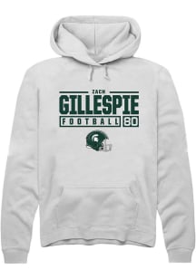 Zachary Gillespie  Rally Michigan State Spartans Mens White NIL Stacked Box Long Sleeve Hoodie