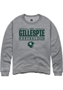 Zachary Gillespie  Rally Michigan State Spartans Mens Grey NIL Stacked Box Long Sleeve Crew Swea..