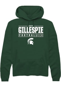 Zachary Gillespie  Rally Michigan State Spartans Mens Green NIL Stacked Box Long Sleeve Hoodie