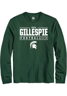 Zachary Gillespie  Michigan State Spartans Green Rally NIL Stacked Box Long Sleeve T Shirt
