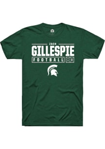 Zachary Gillespie  Michigan State Spartans Green Rally NIL Stacked Box Short Sleeve T Shirt