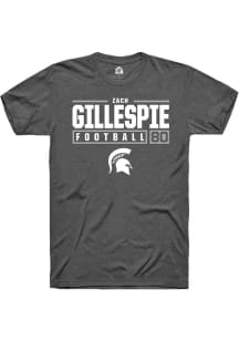 Zachary Gillespie  Michigan State Spartans Dark Grey Rally NIL Stacked Box Short Sleeve T Shirt