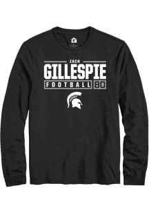 Zachary Gillespie  Michigan State Spartans Black Rally NIL Stacked Box Long Sleeve T Shirt