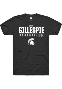 Zachary Gillespie  Michigan State Spartans Black Rally NIL Stacked Box Short Sleeve T Shirt