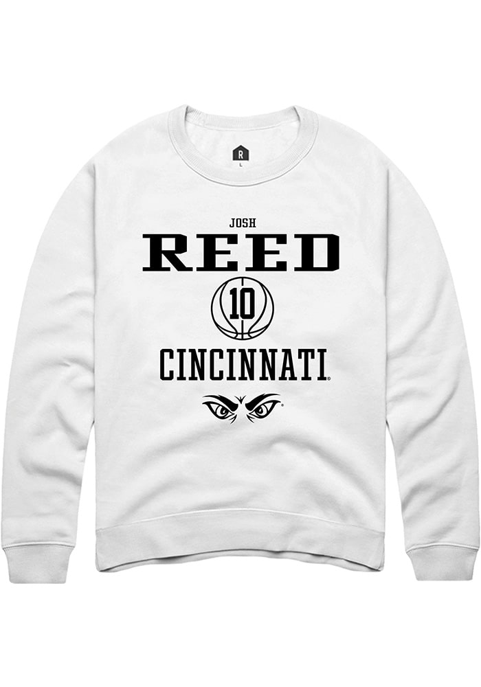 Josh Reed Rally Cincinnati Bearcats Mens White NIL Sport Icon Long Sleeve Crew Sweatshirt