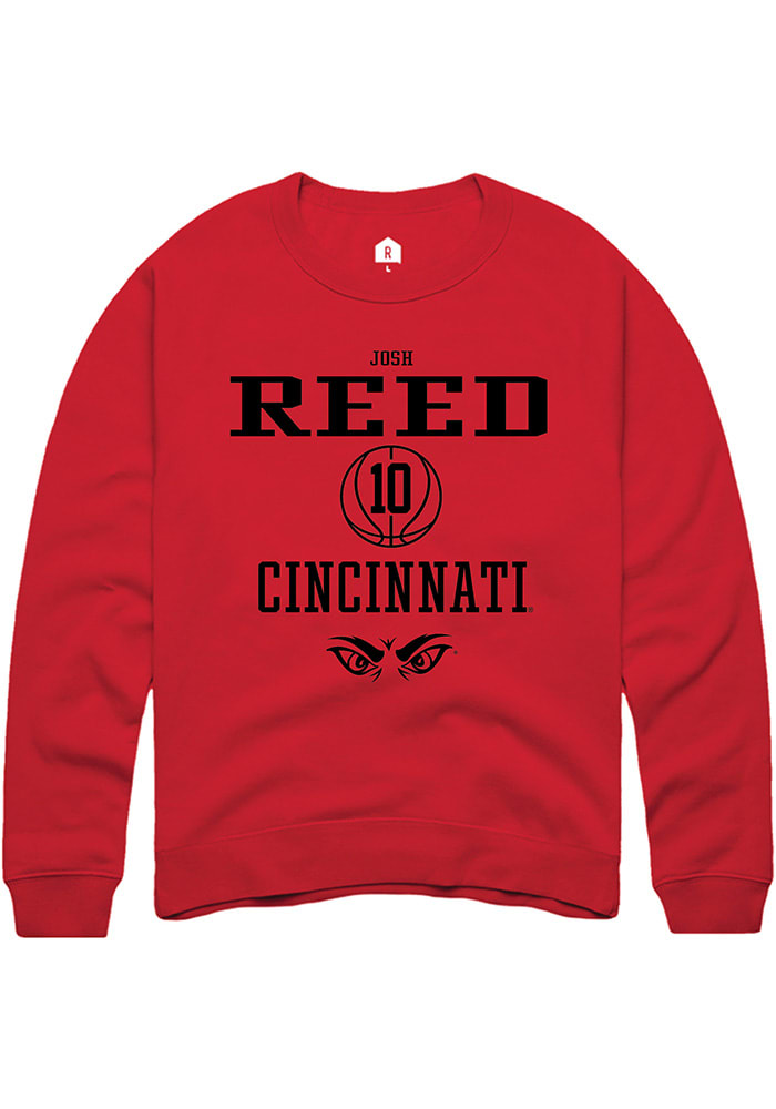 Josh Reed Rally Cincinnati Bearcats Mens Red NIL Sport Icon Long Sleeve Crew Sweatshirt
