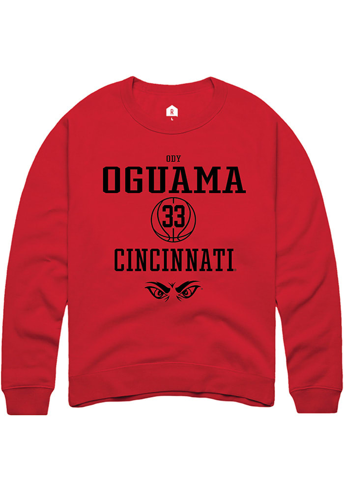 Ody Oguama Rally Cincinnati Bearcats Mens Red NIL Sport Icon Long Sleeve Crew Sweatshirt