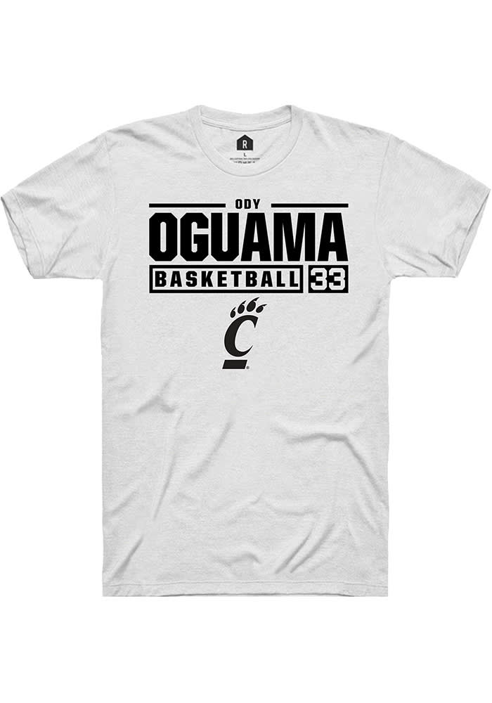 Ody Oguama Cincinnati Bearcats White Rally NIL Stacked Box Short Sleeve T Shirt