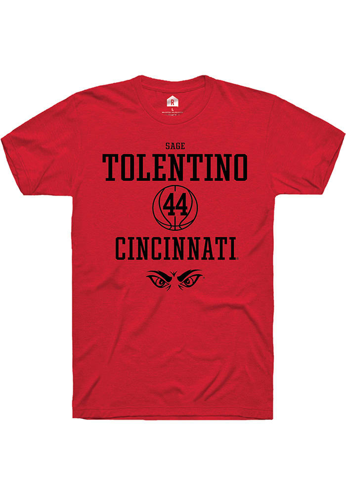 Sage Tolentino Cincinnati Bearcats Red Rally NIL Sport Icon Short Sleeve T Shirt