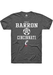 Ashley Barron  Cincinnati Bearcats Dark Grey Rally NIL Sport Icon Short Sleeve T Shirt