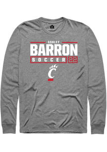 Ashley Barron  Cincinnati Bearcats Graphite Rally NIL Stacked Box Long Sleeve T Shirt