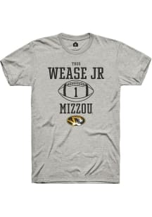 Theo Wease Jr.  Missouri Tigers Ash Rally NIL Sport Icon Short Sleeve T Shirt