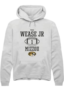 Theo Wease Jr.  Rally Missouri Tigers Mens White NIL Sport Icon Long Sleeve Hoodie