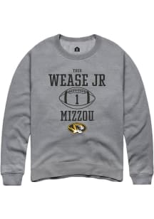 Theo Wease Jr.  Rally Missouri Tigers Mens Graphite NIL Sport Icon Long Sleeve Crew Sweatshirt