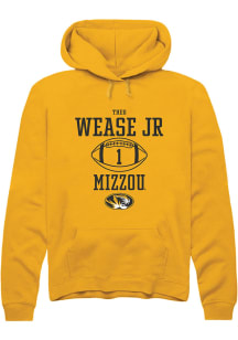 Theo Wease Jr.  Rally Missouri Tigers Mens Gold NIL Sport Icon Long Sleeve Hoodie