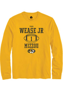 Theo Wease Jr.  Missouri Tigers Gold Rally NIL Sport Icon Long Sleeve T Shirt