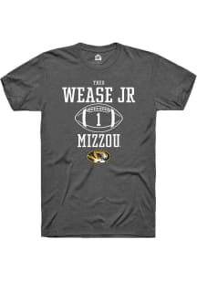 Theo Wease Jr.  Missouri Tigers Dark Grey Rally NIL Sport Icon Short Sleeve T Shirt