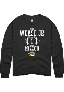 Theo Wease Jr.  Rally Missouri Tigers Mens Black NIL Sport Icon Long Sleeve Crew Sweatshirt