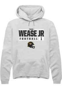 Theo Wease Jr.  Rally Missouri Tigers Mens White NIL Stacked Box Long Sleeve Hoodie