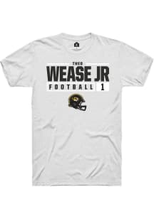 Theo Wease Jr.  Missouri Tigers White Rally NIL Stacked Box Short Sleeve T Shirt