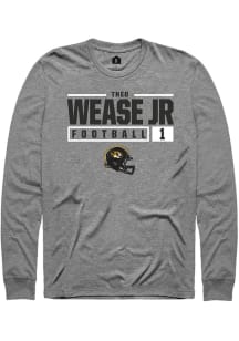 Theo Wease Jr.  Missouri Tigers Graphite Rally NIL Stacked Box Long Sleeve T Shirt