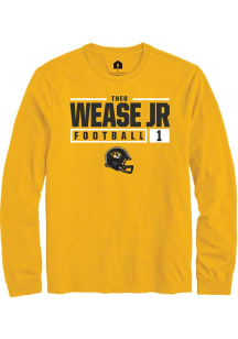 Theo Wease Jr.  Missouri Tigers Gold Rally NIL Stacked Box Long Sleeve T Shirt