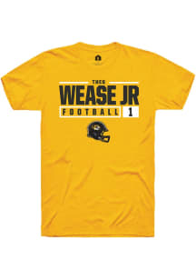 Theo Wease Jr.  Missouri Tigers Gold Rally NIL Stacked Box Short Sleeve T Shirt