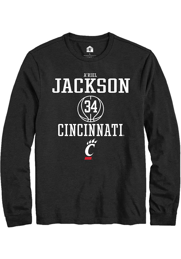 A'riel Jackson Cincinnati Bearcats Black Rally NIL Sport Icon Long Sleeve T Shirt
