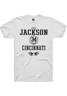 A'riel Jackson  Cincinnati Bearcats White Rally NIL Sport Icon Short Sleeve T Shirt