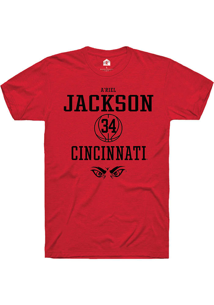 A'riel Jackson Cincinnati Bearcats Red Rally NIL Sport Icon Short Sleeve T Shirt
