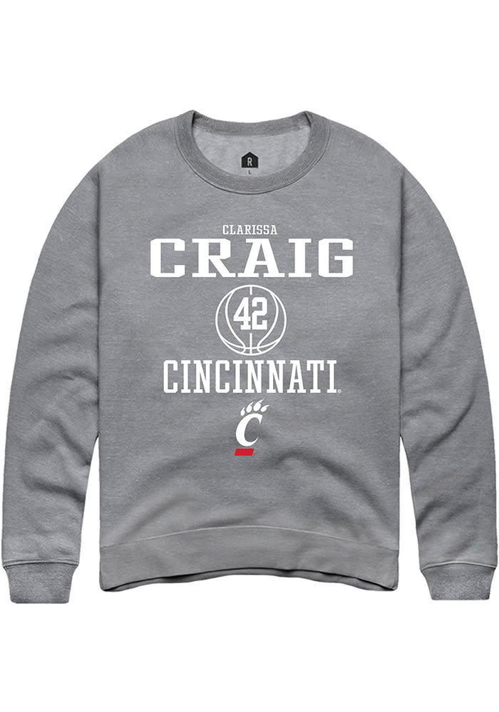 Clarissa Craig Rally Cincinnati Bearcats Mens Grey NIL Sport Icon Long Sleeve Crew Sweatshirt