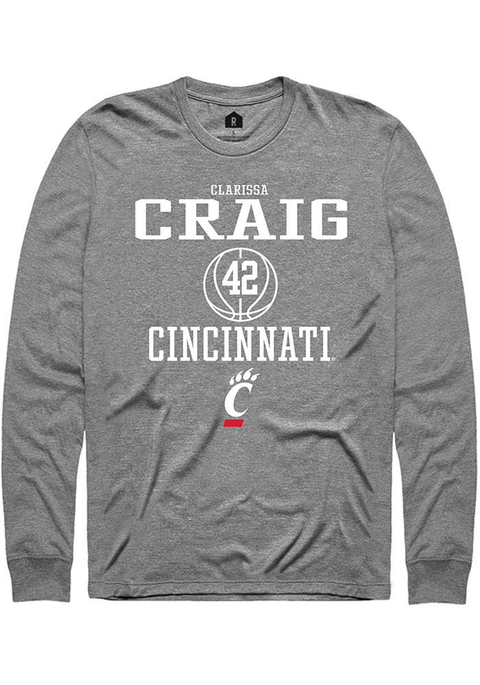 Clarissa Craig Cincinnati Bearcats Grey Rally NIL Sport Icon Long Sleeve T Shirt