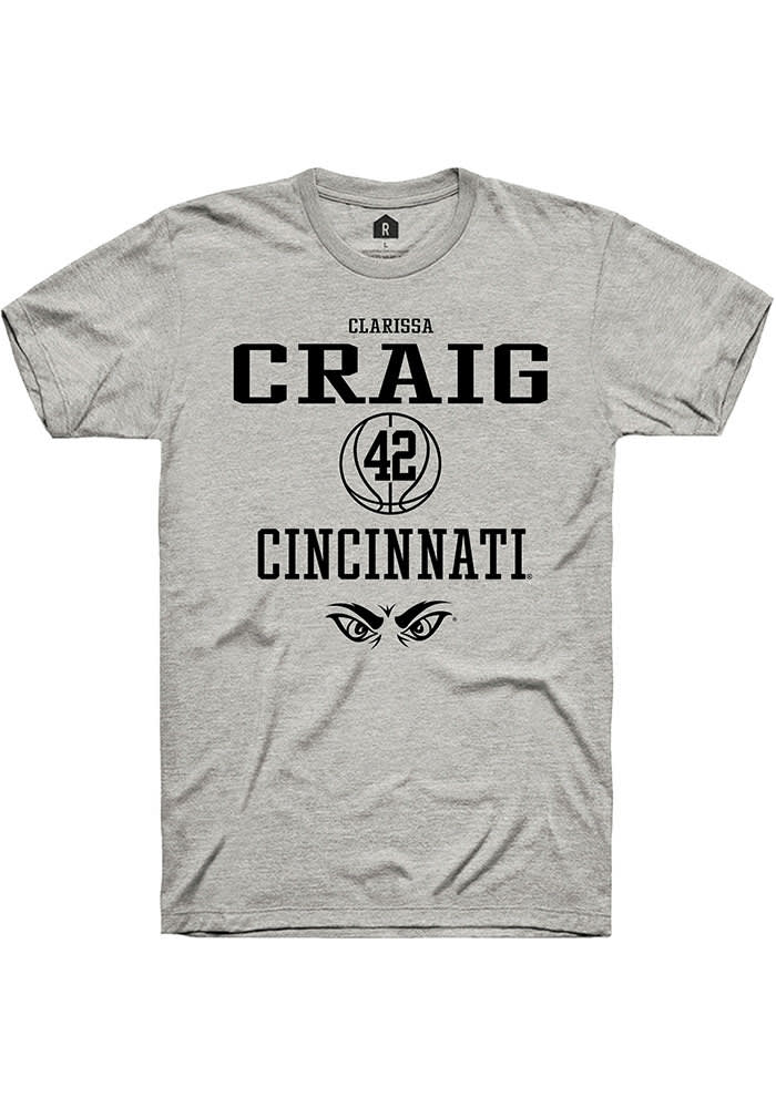 Clarissa Craig Cincinnati Bearcats Grey Rally NIL Sport Icon Short Sleeve T Shirt