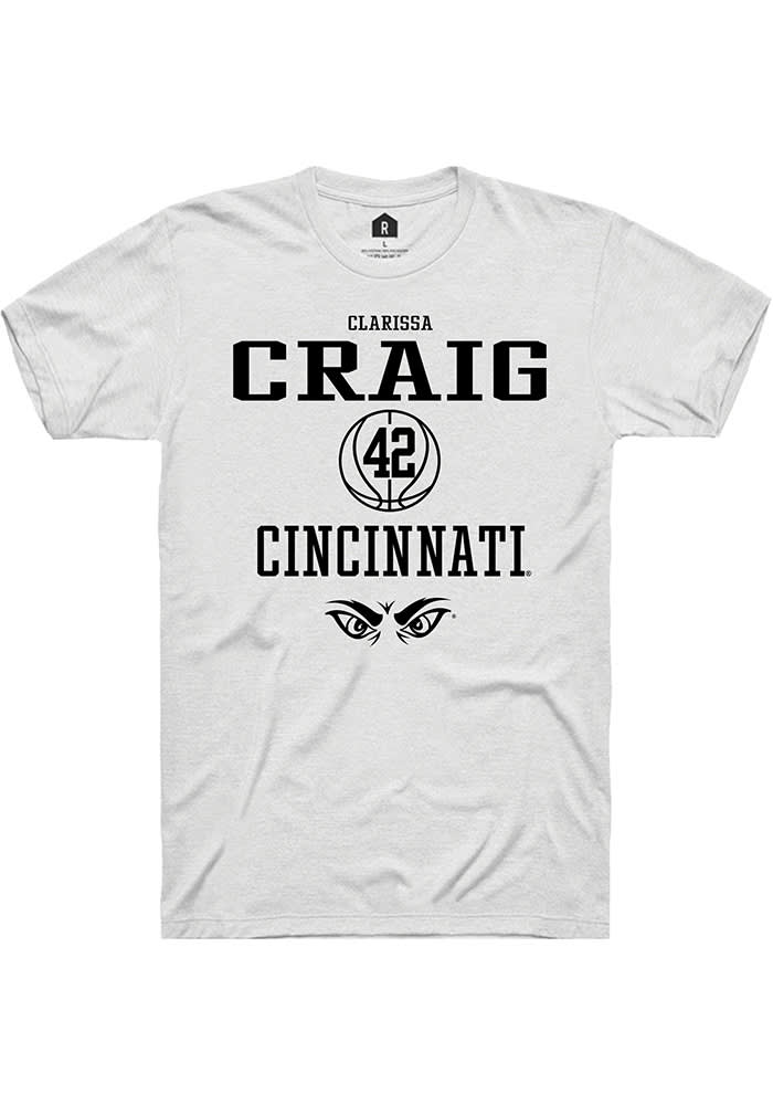 Clarissa Craig Cincinnati Bearcats White Rally NIL Sport Icon Short Sleeve T Shirt