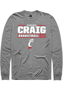 Clarissa Craig  Cincinnati Bearcats Grey Rally NIL Stacked Box Long Sleeve T Shirt