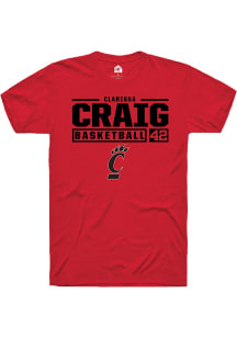 Clarissa Craig  Cincinnati Bearcats Red Rally NIL Stacked Box Short Sleeve T Shirt