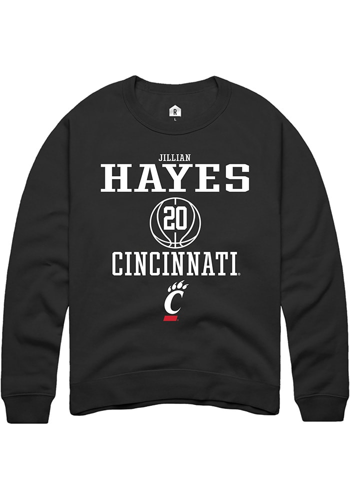 Jillian Hayes Rally Cincinnati Bearcats Mens Black NIL Sport Icon Long Sleeve Crew Sweatshirt