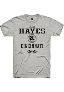 Jillian Hayes  Cincinnati Bearcats Ash Rally NIL Sport Icon Short Sleeve T Shirt