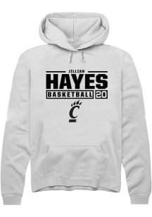 Jillian Hayes  Rally Cincinnati Bearcats Mens White NIL Stacked Box Long Sleeve Hoodie