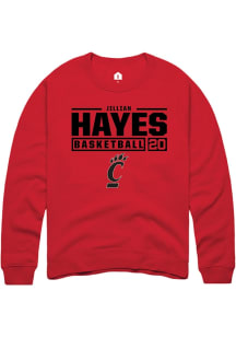 Jillian Hayes  Rally Cincinnati Bearcats Mens Red NIL Stacked Box Long Sleeve Crew Sweatshirt